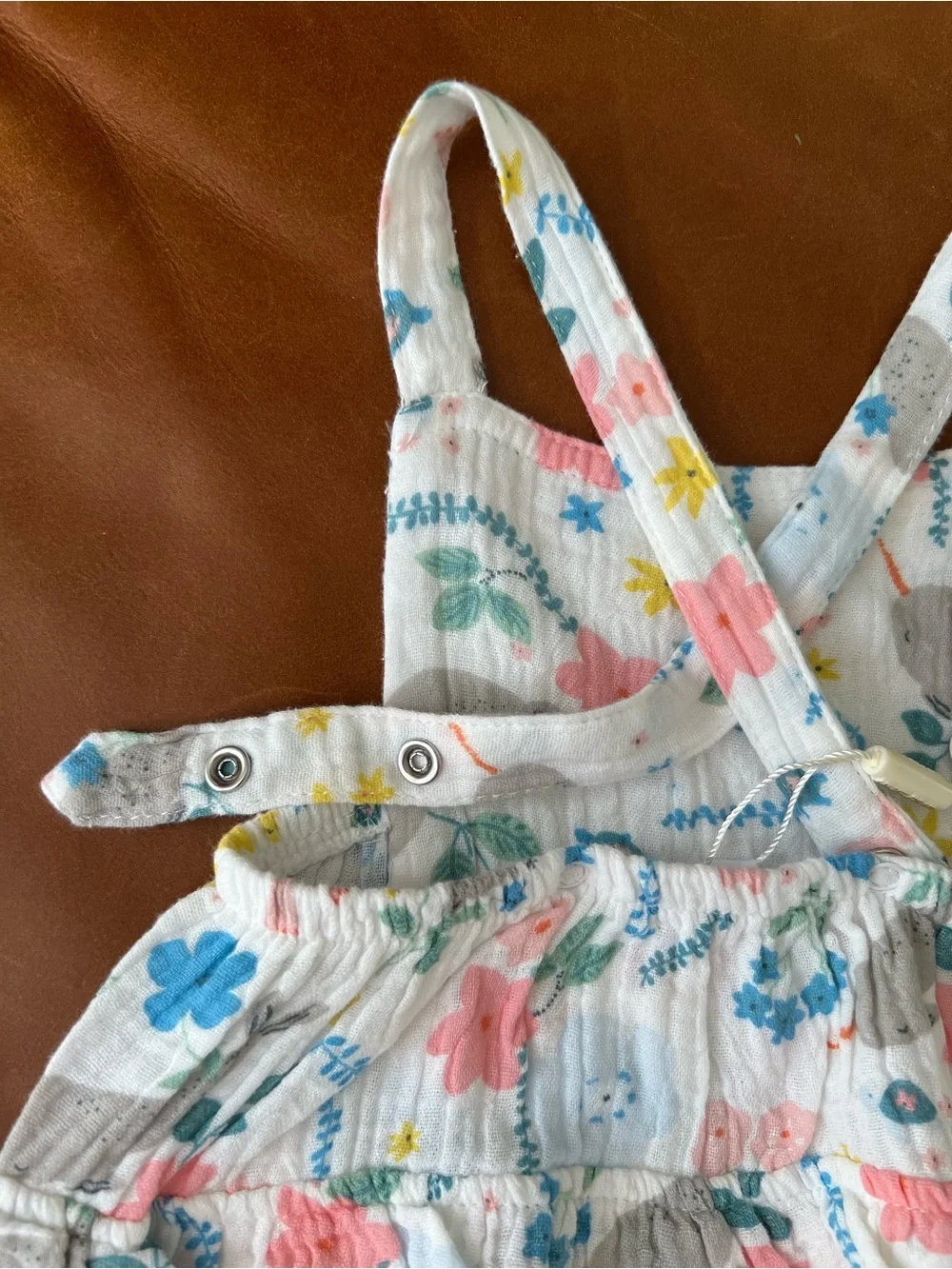 Angel Dear Narwhal Floral Ruffle Sunsuit, 18-24mo - NEW